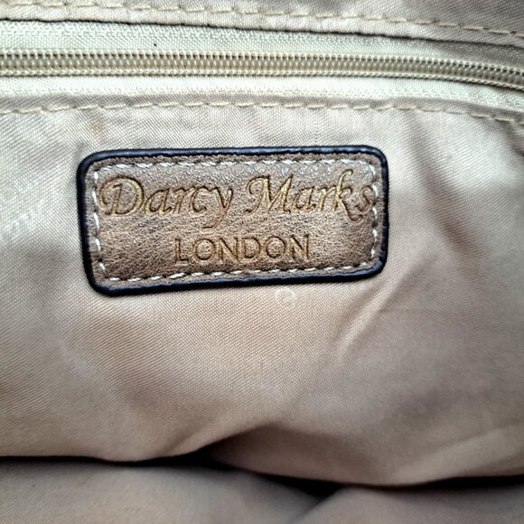 Darcy Marks London Tooled Floral Light Brown Large Leather Handbag Tote Bag - Picture 6 of 15